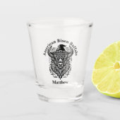 Ingewikkeld ontwerp van een bizon met een Pet Shot Glas (Voorkant)