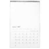 Ingewikkeld ontwerp van schedel en vogel kalender (Jan 2027)