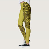 Ingewikkeld ornamentaal ontwerp art geel leggings (Links)