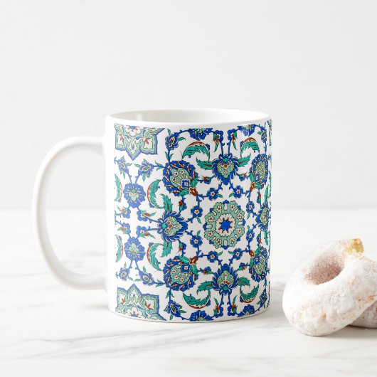 Ingewikkeld Ottomaanse Turkiye Iznik Floral Patter Koffiemok (Met donut)