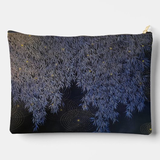 Ingewikkeld patroon rimpelingen blauwe tint blader etui (Achterkant)
