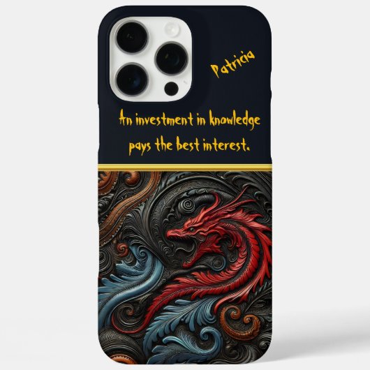 Ingewikkeld Rood Draakontwerp Met Wervelende Patro Case-Mate iPhone Case (Achterkant)