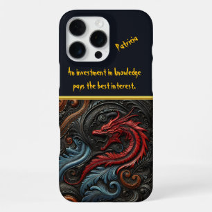 Ingewikkeld Rood Draakontwerp Met Wervelende Patro iPhone 16 Pro Max Hoesje