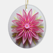 Ingewikkeld roze bloemen origami ontwerp keramisch ornament (Links)