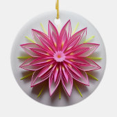 Ingewikkeld roze bloemen origami ontwerp keramisch ornament (Achterkant)