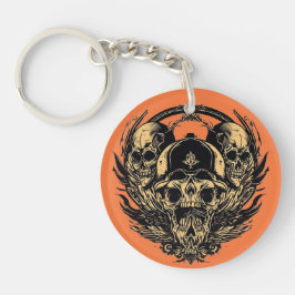 Ingewikkeld schedelontwerp sleutelhanger