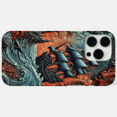 Ingewikkeld schip dat door een wilde oceaanscène v Case-Mate iPhone case (Achterkant (horizontaal))