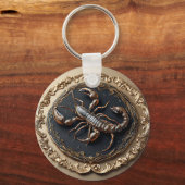 Ingewikkeld schorpioenontwerp met accenten sleutelhanger (Voorkant)