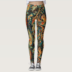 Ingewikkeld sierbloempatroon leggings