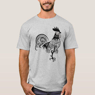 Ingewikkeld Sierlijk Mandala Haan Ontwerp T-shirt