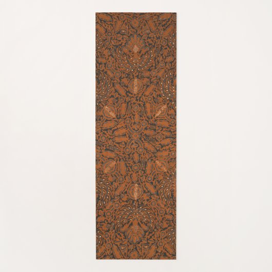 Ingewikkeld Sinaasappel & Zwart Batik Yogamat (Voorkant)