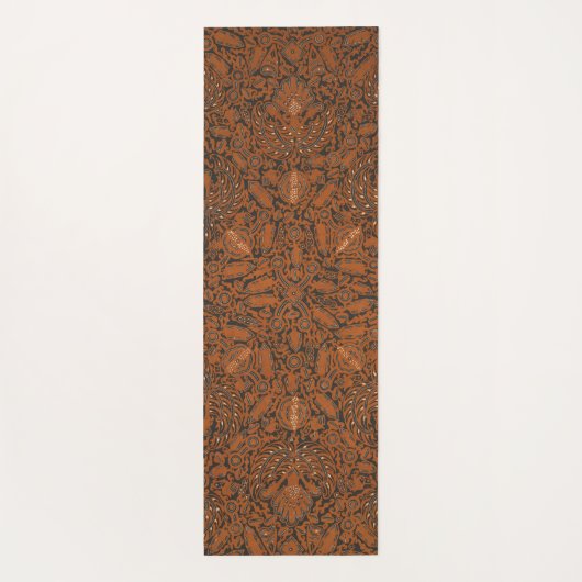 Ingewikkeld Sinaasappel & Zwart Batik Yogamat (Achterkant)