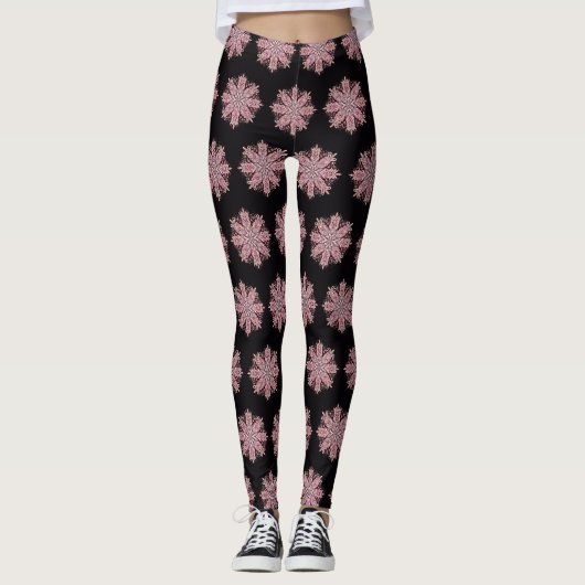 Ingewikkeld Sneeuwvlokontwerp Leggings (Voorkant)