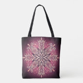 Ingewikkeld sneeuwvlokontwerp tote bag (Achterkant)
