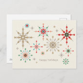 ingewikkeld sneeuwvlokpatroon feestdagenkaart (Voorkant / Achterkant)