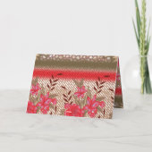 Ingewikkeld stoffenontwerp met bloemmotieven bedankkaart (Achterkant)