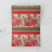 Ingewikkeld stoffenontwerp met bloemmotieven bedankkaart (Binnen)