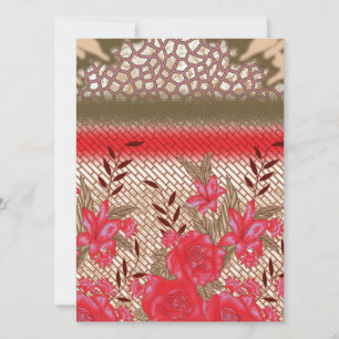 Ingewikkeld stoffenontwerp met bloemmotieven feestdagenkaart