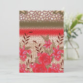 Ingewikkeld stoffenontwerp met bloemmotieven kaart (Staand voorkant)