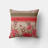 Ingewikkeld stoffenontwerp met bloemmotieven kussen (Achterkant)