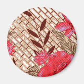 Ingewikkeld stoffenontwerp met bloemmotieven magneet (Voorkant)