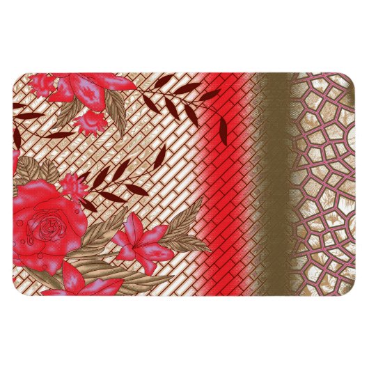 Ingewikkeld stoffenontwerp met bloemmotieven magneet (Horizontaal)