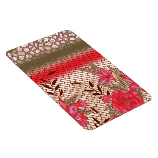 Ingewikkeld stoffenontwerp met bloemmotieven magneet (Rechterzijde)