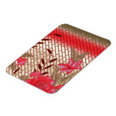 Ingewikkeld stoffenontwerp met bloemmotieven magneet (Linkerzijde)