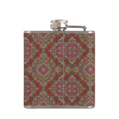 Ingewikkeld, traditioneel oosters tapijt motief on heupfles (Achterkant)