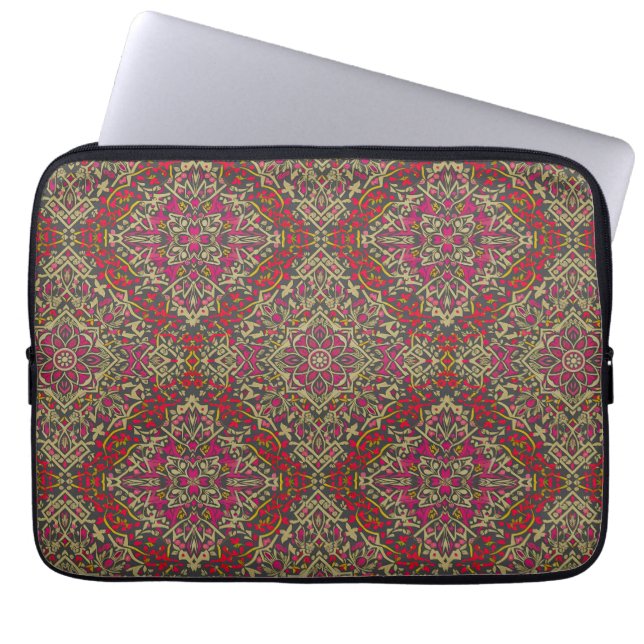 Ingewikkeld, traditioneel oosters tapijt motief on laptop sleeve (Voorkant)