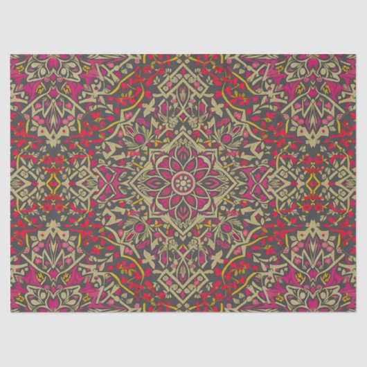 Ingewikkeld, traditioneel oosters tapijt motief on tissuepapier (Voorkant)