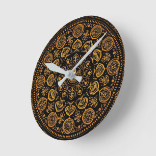 Ingewikkeld traditioneel Warli Mandala patroon Ronde Klok