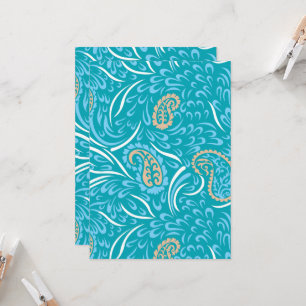 Ingewikkeld turquoise stofontwerp met paisley kaart