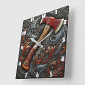 Ingewikkeld vakmanschap van een brandweerman bijl  vierkante klok (Hoek)