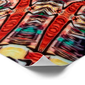 Ingewikkeld Vibrant Kaleidoscopisch Starburstpatro Poster (Hoek)