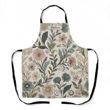 Ingewikkeld Vintage Bloem Motief Keuken Schort Op 