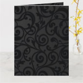 Ingewikkeld wervelend zwart Abstract patroon Kaart (Gele Bloem)