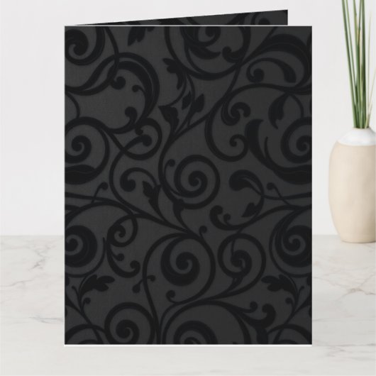 Ingewikkeld wervelend zwart Abstract patroon Kaart (Voorkant)