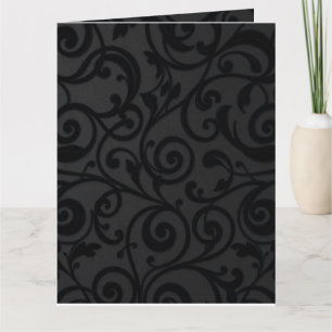 Ingewikkeld wervelend zwart Abstract patroon Kaart