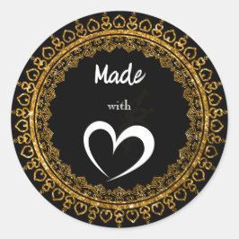 Ingewikkeld Zwart & Goud Liefde Mandala Stickers