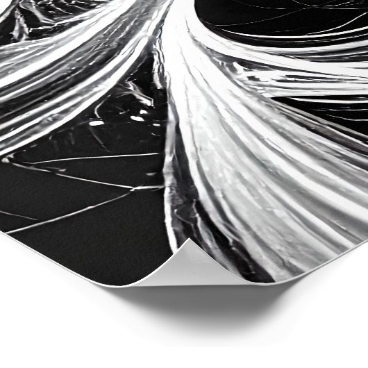 Ingewikkelde Abstracte Black White Mind Art Poster (Hoek)