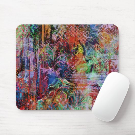 Ingewikkelde Abstracte kleurtexturen Muismat (Met muis)