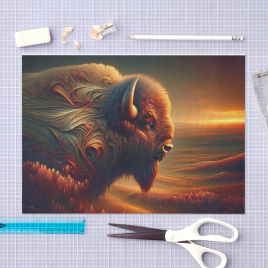Ingewikkelde Amerikaanse zuidwestelijke bizon deco Tissuepapier (Craft)