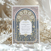 Ingewikkelde Art Nouveau Floral Wedding Kaart