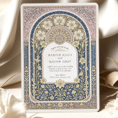 Ingewikkelde Art Nouveau Floral Wedding Kaart