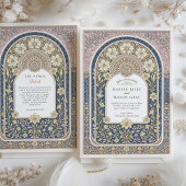 Ingewikkelde Art Nouveau Floral Wedding Kaart