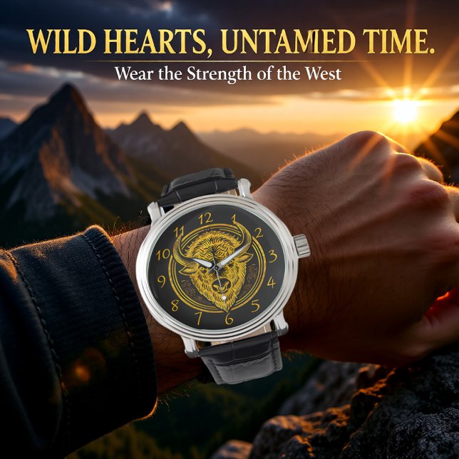 Ingewikkelde bizonkop illustratie horloge (Creator heeft geüpload)