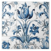 Ingewikkelde blauw rustieke Azulejo Tegels Tegeltje (Voorkant)