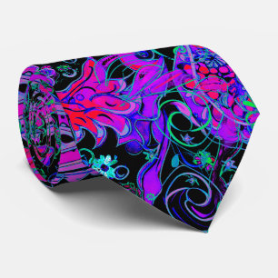 Ingewikkelde blauwe paarse paisley stropdas