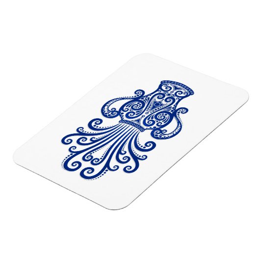 Ingewikkelde Blauwe Waterman Zodiac op Wit Magneet (Linkerzijde)